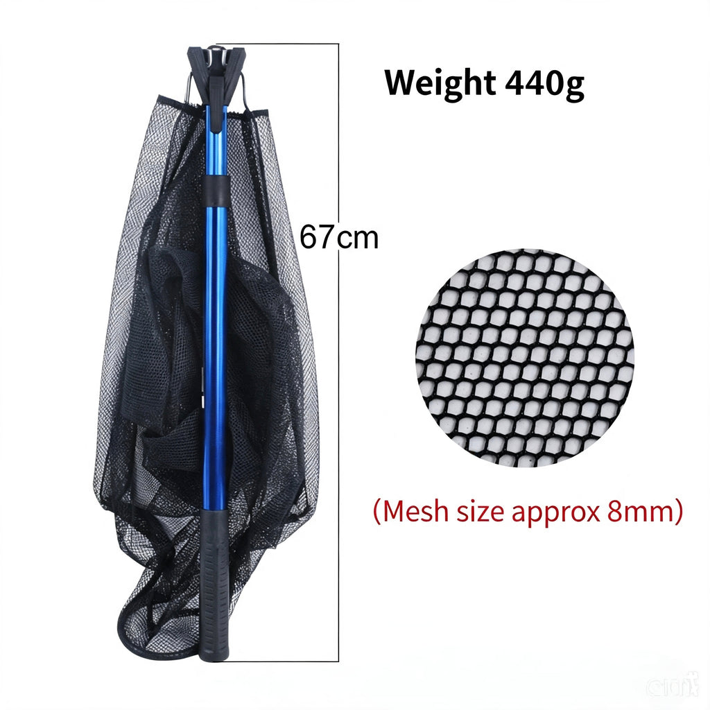 Portable Folding Fishing Net - Aluminum Alloy Triangle Landing Net with Telescopic Pole
