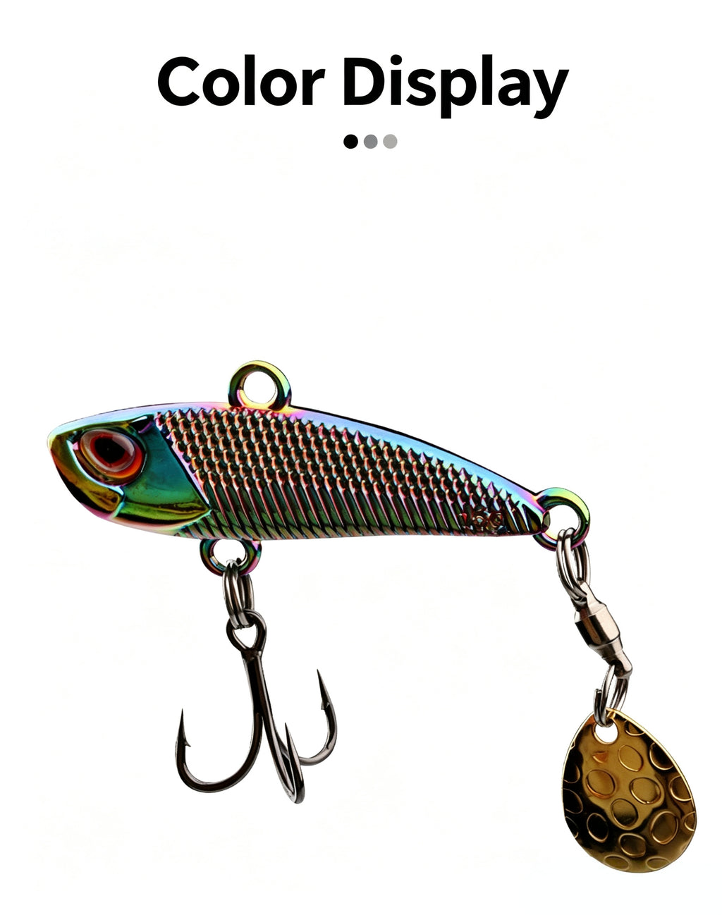 3-Piece Hook Set，Zinc Alloy VIB Treble Hook Bearing Swivel Spoon Composite Bait