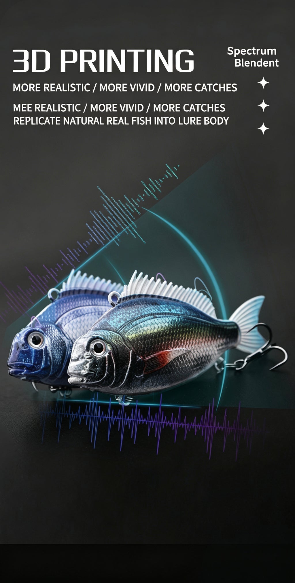 3D-Printed Seabream VIB Hard Lure Realistic Painted Bionic Fishing Lure