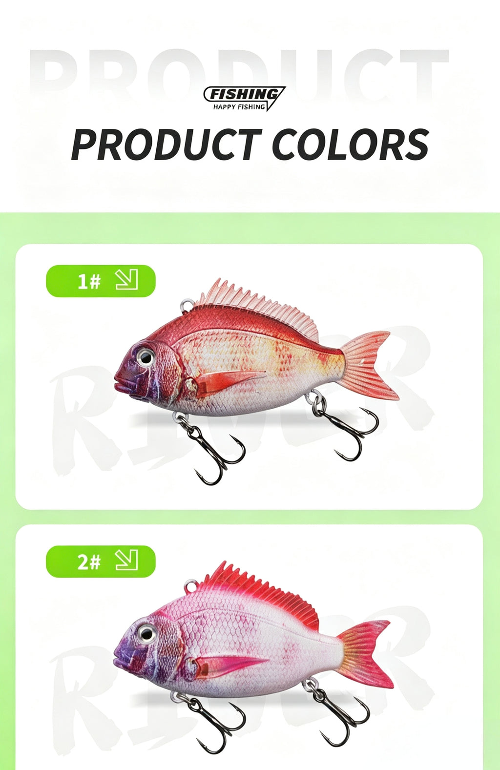 3D-Printed Seabream VIB Hard Lure Realistic Painted Bionic Fishing Lure