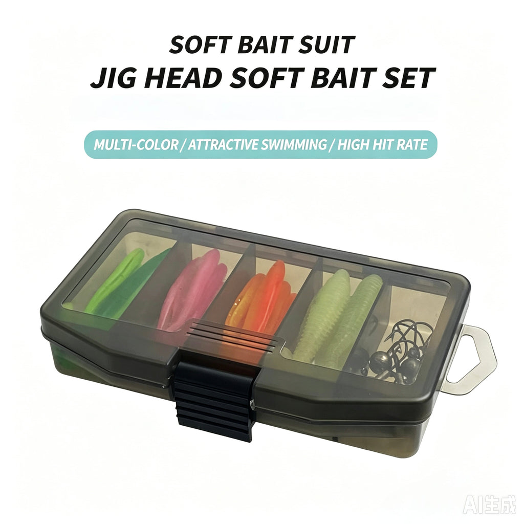 Screw T-Tail Soft Bait Jig Head Set for fishing