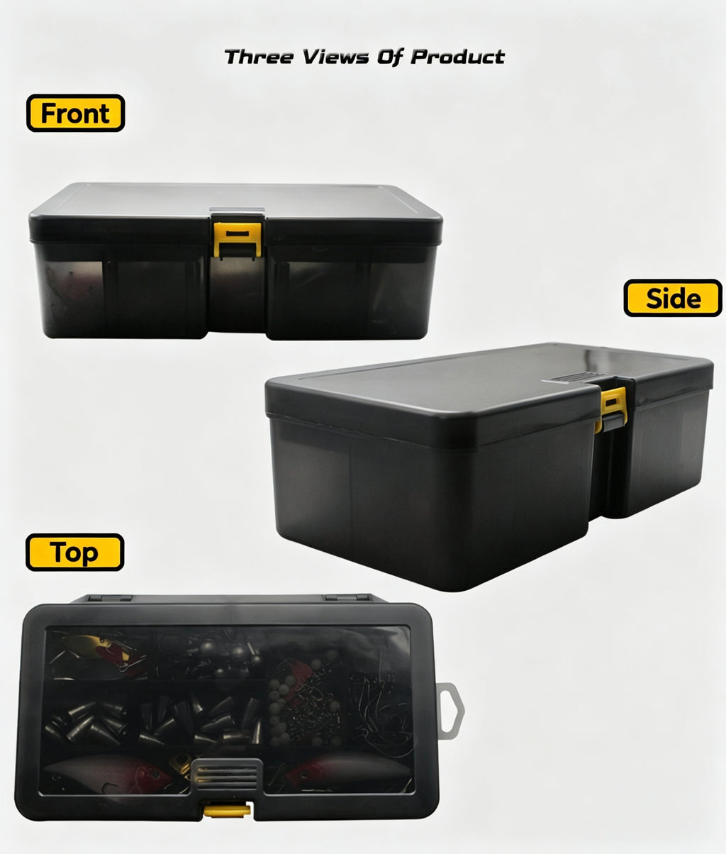 Fishing Lure Set with Double-Sided Tackle Box – Soft Lures, Hard Baits, Hooks & Terminal Tackle Combo