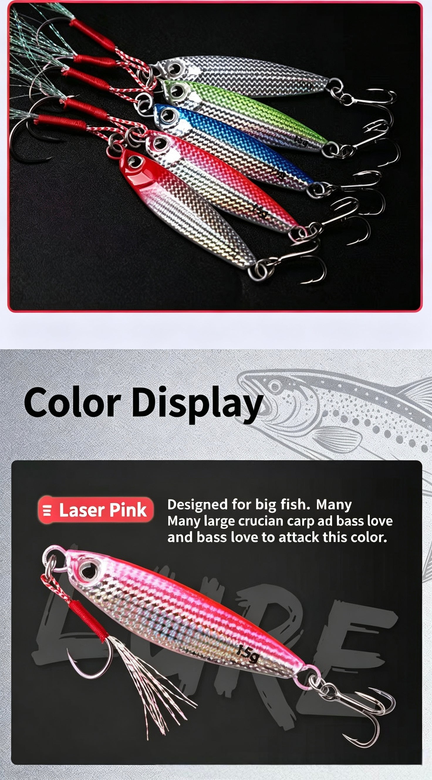 10-Pack Metal Jig Fishing Lure Kit - All-Water Artificial Bait for Freshwater & Saltwater - Perfect for Bass, Trout, and Predator Fish