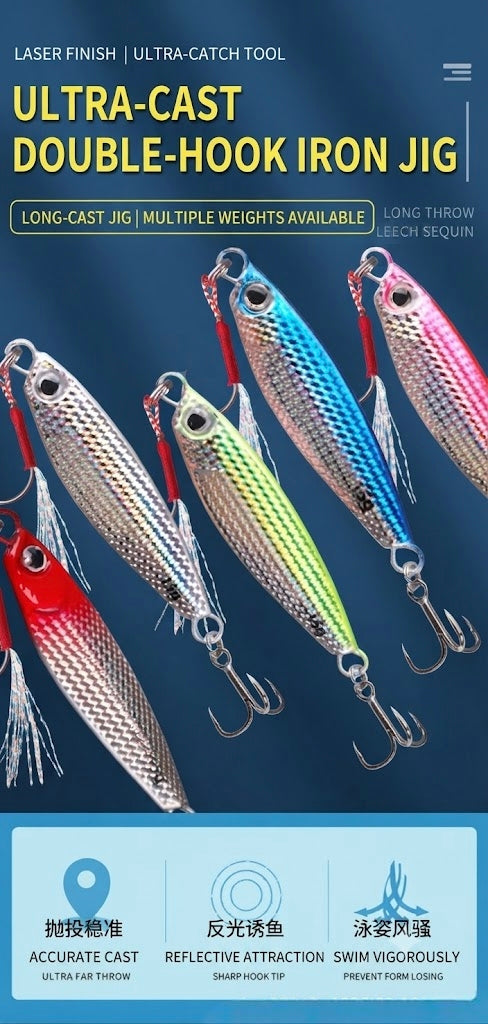 10-Pack Metal Jig Fishing Lure Kit - All-Water Artificial Bait for Freshwater & Saltwater - Perfect for Bass, Trout, and Predator Fish