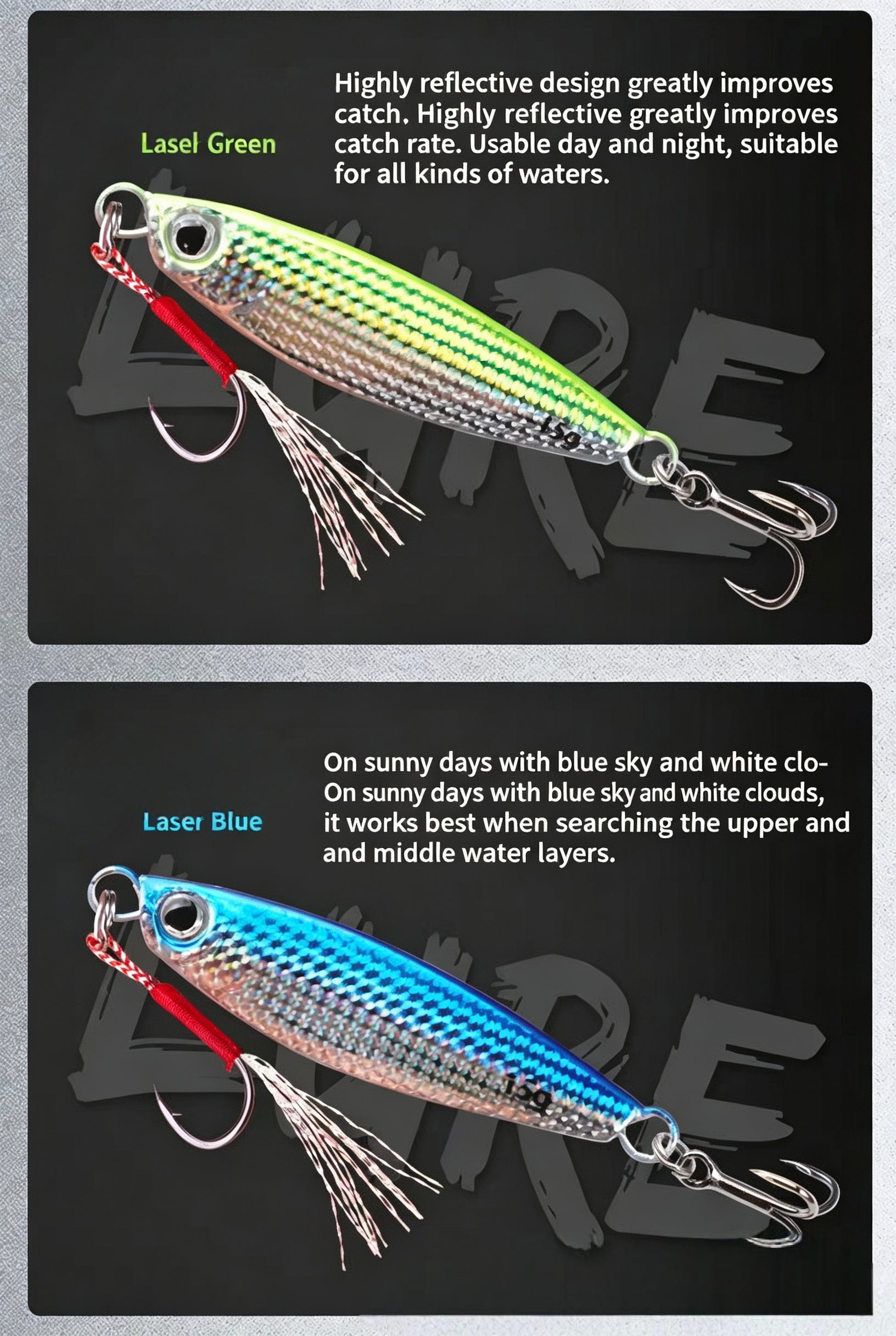 10-Pack Metal Jig Fishing Lure Kit - All-Water Artificial Bait for Freshwater & Saltwater - Perfect for Bass, Trout, and Predator Fish