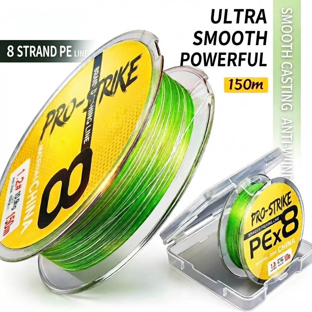 150m X8 PE Line Lure Casting Wear-resistant Smooth Braided Fishing Line Lure PE Main Line