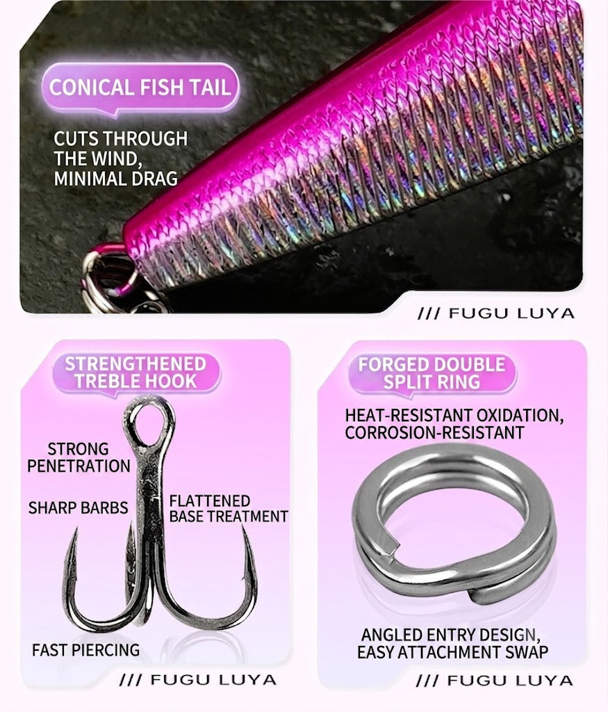 Slow Sinking Pencil Fishing Lure for Long Distance Casting – Hard Bait for Sea Bass