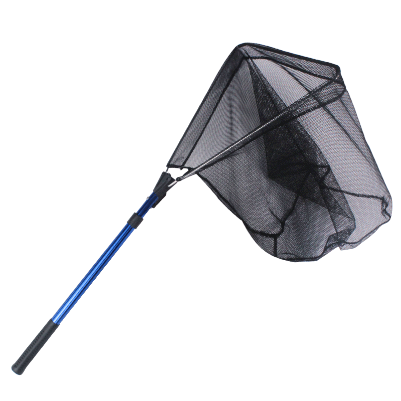 Portable Folding Fishing Net - Aluminum Alloy Triangle Landing Net with Telescopic Pole