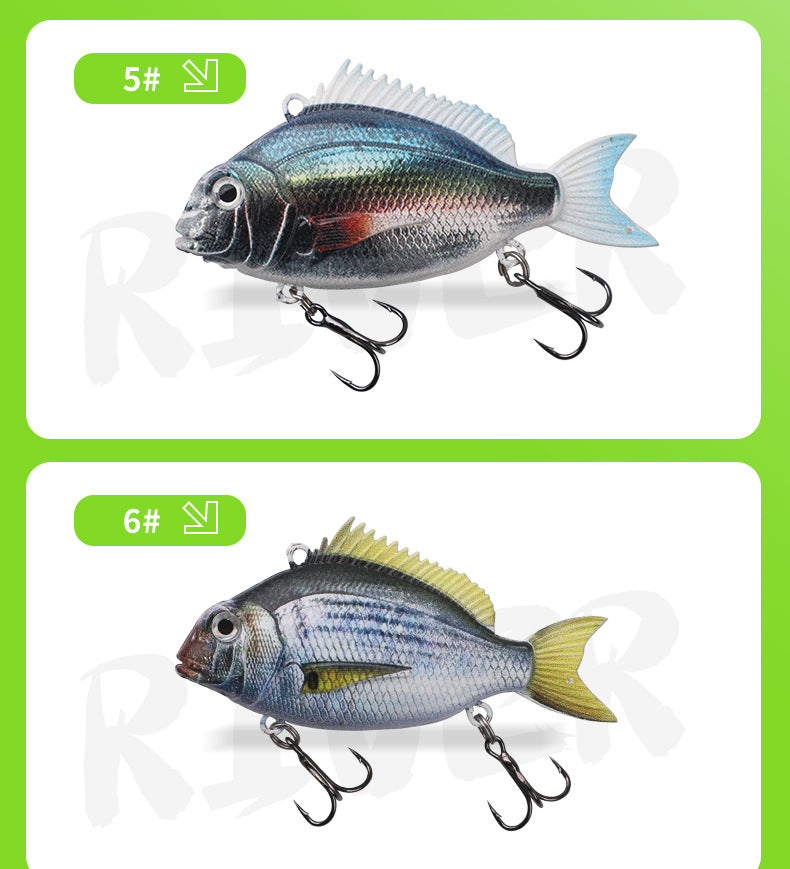 3D-Printed Seabream VIB Hard Lure Realistic Painted Bionic Fishing Lure