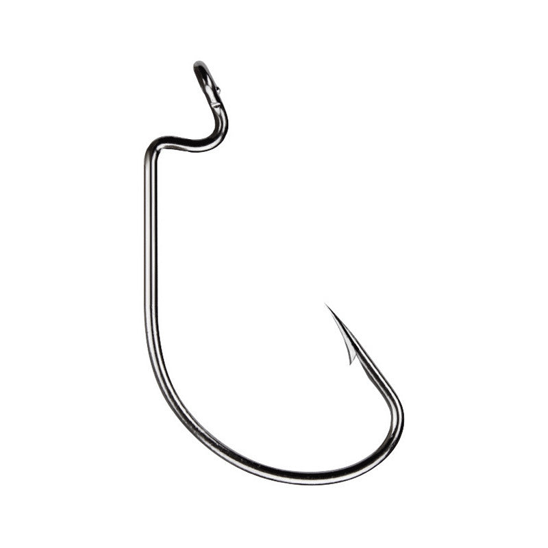 Fishing Hook Set - 51 Pcs Offset Worm Hooks in Small 5-Compartment Box, Wide Gap Bass Hooks for Soft Baits