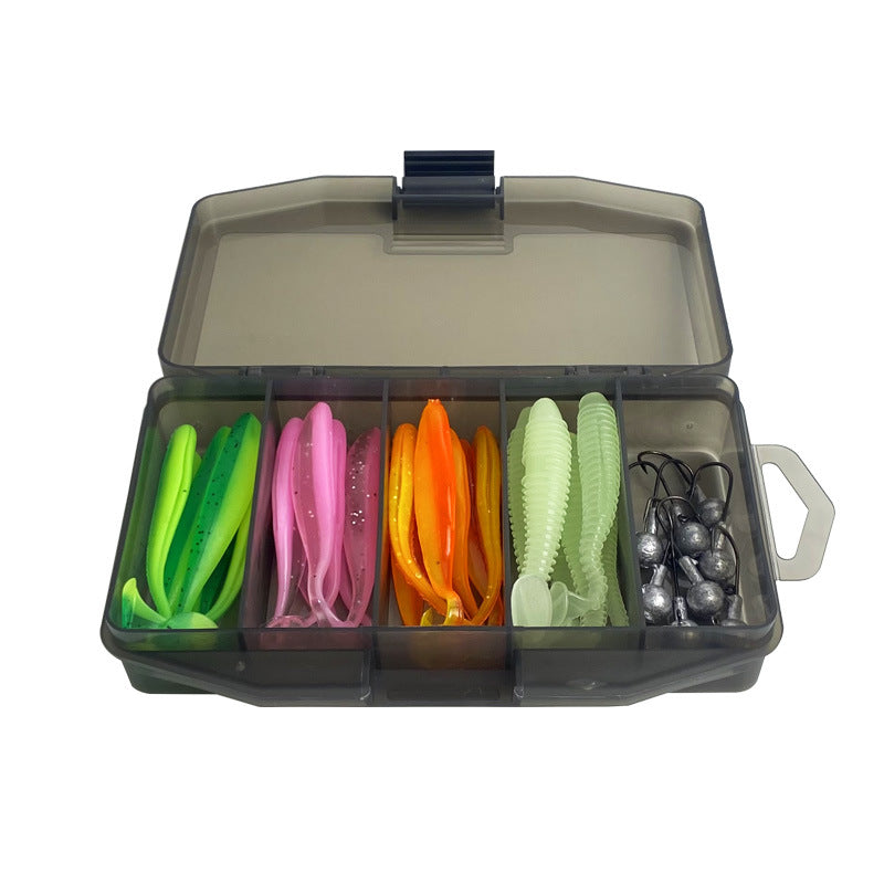 Screw T-Tail Soft Bait Jig Head Set for fishing