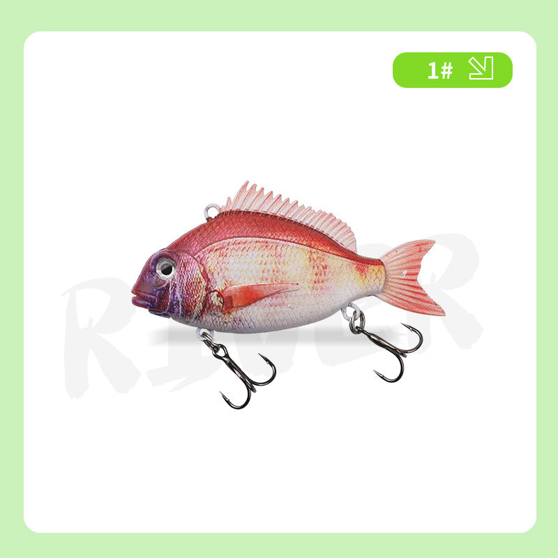 3D-Printed Seabream VIB Hard Lure Realistic Painted Bionic Fishing Lure