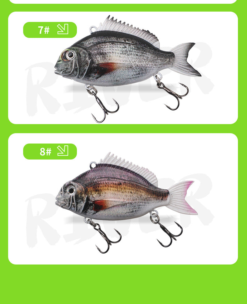 3D-Printed Seabream VIB Hard Lure Realistic Painted Bionic Fishing Lure