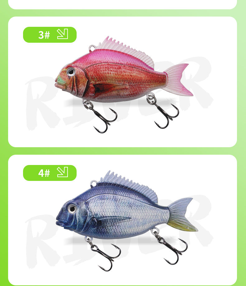 3D-Printed Seabream VIB Hard Lure Realistic Painted Bionic Fishing Lure