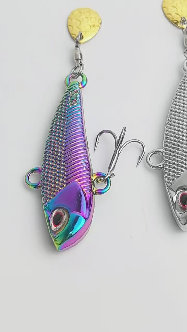 3-Piece Hook Set，Zinc Alloy VIB Treble Hook Bearing Swivel Spoon Composite Bait
